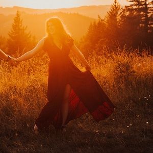 Burgundy Maxi Dress High Slit